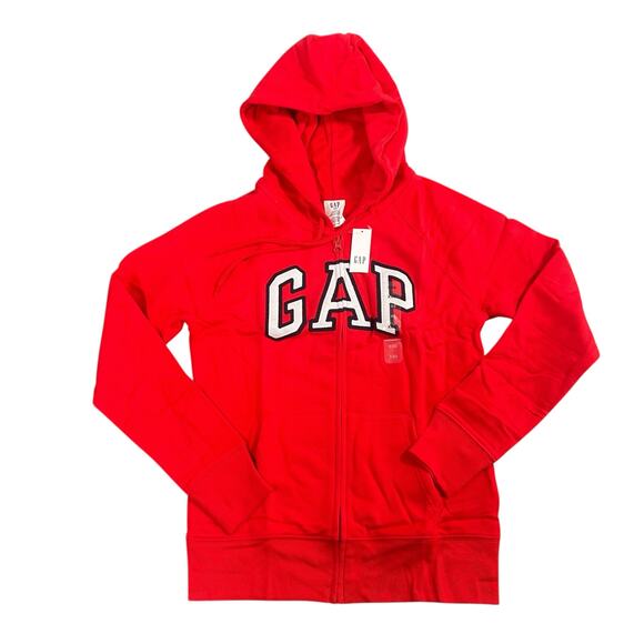 Gap Women's Classic Logo Full Zip Sweatshirt Hoodie Sweater Red Size XXS - Picture 2 of 5